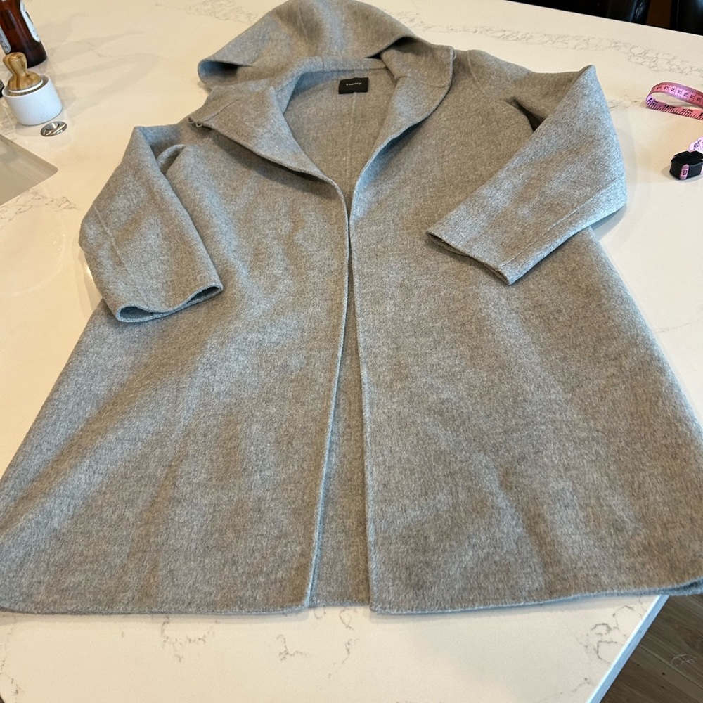 THEORY Women's  New Divide 2 Hooded Wrap Coat Size M